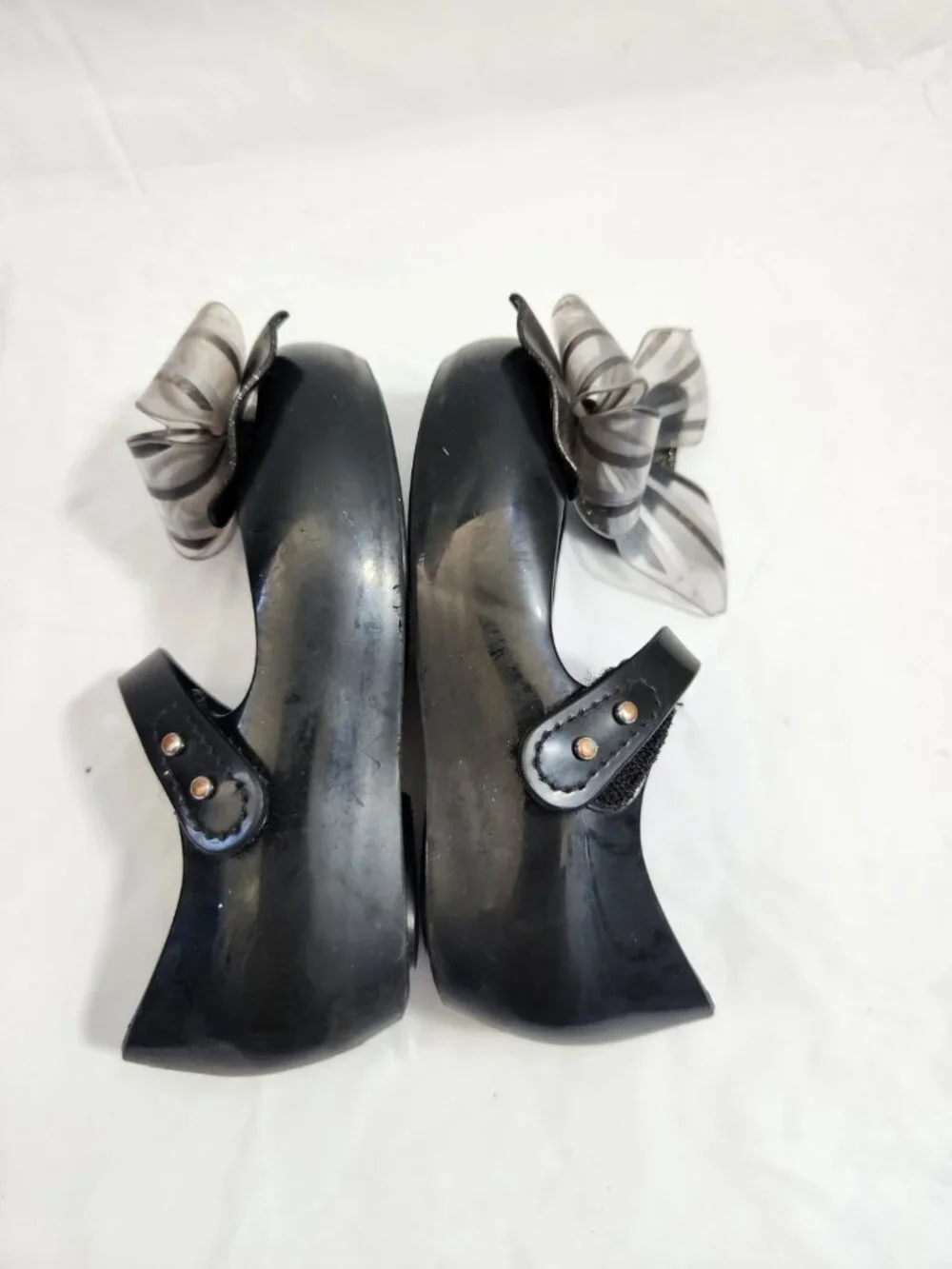 Mini Melissa Ultragirl Sweet Jelly Mary Jane Shoes Kids 9 Black Silver Bow